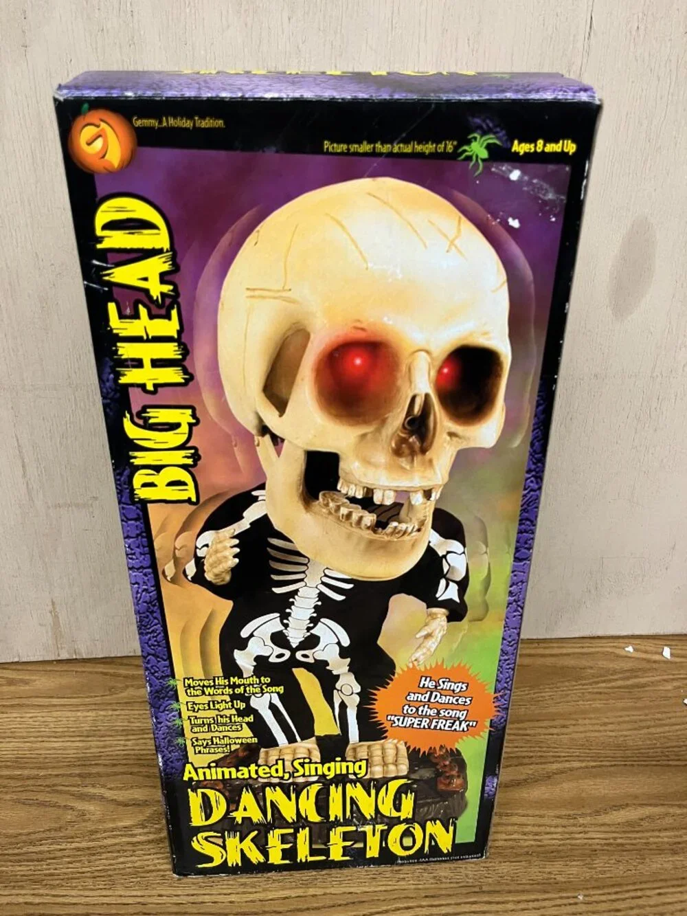 Super Freak Dancing Singing Skeleton Gemmy Halloween Decor Animated